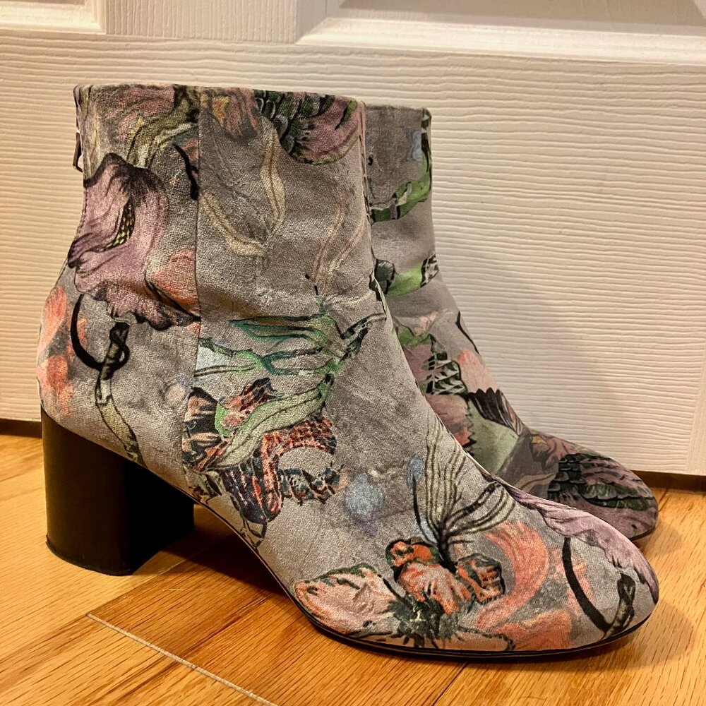 Rag & Bone Velvet Floral Drea Ankle Print Boots